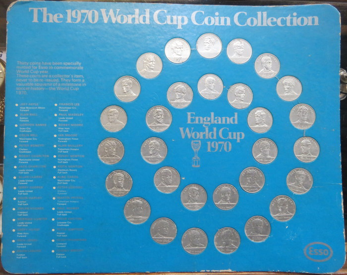 1970 ESSO ENGLAND WORLD CUP COIN COLLECTION