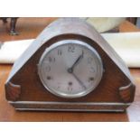 OAK CASED MANTEL CLOCK