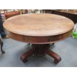 ANTIQUE MAHOGANY CIRCULAR BREAKFAST TABLE,