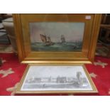 VICTORIAN FRAMED SHIPPING PRINT PLUS ONE OTHER FRAMED PRINT