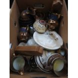 VARIOUS COPPERWARE AND VARIOUS CERAMICS