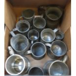 PARCEL OF PEWTER TANKARDS