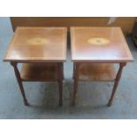 PAIR OF INLAID MAHOGANY SIDE TABLES