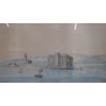 STANLEY HERDMAN, FRAMED WATERCOLOUR DEPICTING ANCIENT LIVERPOOL,