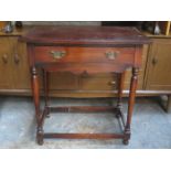 GEORGIAN STYLE MAHOGANY SINGLE DRAWER SIDE TABLE