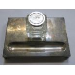 HALLMARKED SILVER DESK STAND WITH INKWELL
