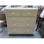 PAINTED PINE TWO OVER THREE CHEST OF DRAWERS