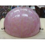 DECORATIVE ETCHED PINK COLOURED GLASS CEILING LIGHT SHADE