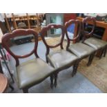 SET OF FOUR MAHOGANY CROWN BACK CHAIRS