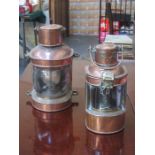 TWO VINTAGE COPPER SHIP'S LIGHTS