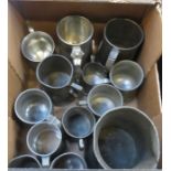 PARCEL OF PEWTER TANKARDS