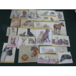 PARCEL OF VARIOUS ANIMAL SKETCHES,