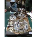 SILVER PLATED FOUR PIECE TEASET,