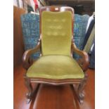 VICTORIAN BUTTON BACK ROCKING CHAIR