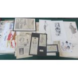 COLLECTION OF MAINLY 1960s FASHION DRAWINGS AND NEWSPAPER CUTTING, ETC.