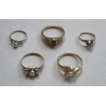 SELECTION OF GOLD AND GOLD COLOURED DRESS RINGS