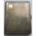 HALLMARKED SILVER MACHINE TURNED CIGARETTE CASE