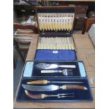 CASED SET OF TWELVE FISH KNIVES AND FORKS,