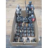 QUANTITY OF MODEL KNIGHT FIGURES AND NOVELTY KNIGHT PENCIL SHARPENERS