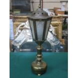 VINTAGE BRASS AND GLASS TABLE LAMP,