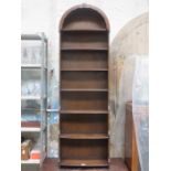 SET OF OAK DOME TOPPED OPE BOOKSHELVES