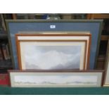 FOUR VARIOUS FRAMED WATERCOLOURS