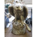 MARBLE EFFECT EAGLE FORM TABLE LAMP