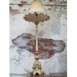 VICTORIAN HEAVILY GILDED AND MIRRORED FLOOR LAMP