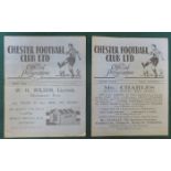 TWO 1930s CHESTER FOOTBALL PROGRAMMES