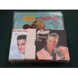 PARCEL OF TWENTY-FIVE ELVIS VINYLS PLUS THREE SINGLES INCLUDING ELVIS SINGS, ELVIS CHRISTMAS ALBUM,