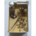 MIXED LOT INCLUDING SILVER MATCH HOLDER,