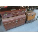 VINTAGE WOODEN TOOL BOX,