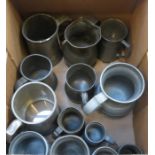 PARCEL OF PEWTER TANKARDS