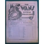 SWANSEA TOWN 1933 FOOTBALL PROGRAMME