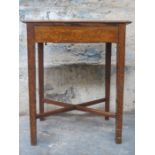 MAHOGANY SIDE TABLE WITH INLAID DECORATION