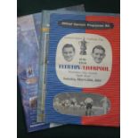 THREE FOOTBALL PROGRAMMES INCLUDING EVERTON v LIVERPOOL 1950