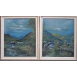 OCTAVIA THOMSON, PAIR OF FRAMED OIL ON BOARDS DEPICTING COUNTRY RIVER SCENES, DATED 1975,