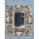 VICTORIAN GILDED AND BEVELLED WALL MIRROR (AT FAULT)