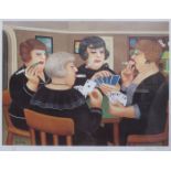 BERYL COOK, FRAMED LIMITED EDITION PENCIL SIGNED PRINT- BRIDGE PARTY,