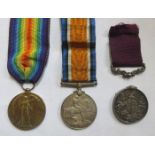 WORLD WAR II PAIR OF MEDALS AND LONG SERVICE AND CONDUCT MEDAL