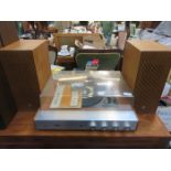 VINTAGE ULTRAX STEREO TURNTABLE DECK AND SPEAKERS