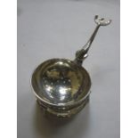 HALLMARKED SILVER TEA STRAINER ON STAND