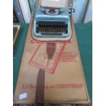 BOXED CORINTHIAN BAGATELLE BOARD AND IMPERIAL TYPEWRITER