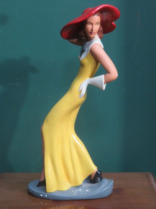 1920s/30s ART DECO HANDPAINTED FIGURINE, STAMPED MADE IN ENGLAND, REG NO 823924, POSSIBLY WADE,