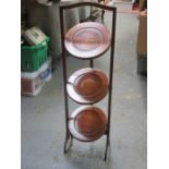 MAHOGANY THREE TIER FOLDING CAKE STAND