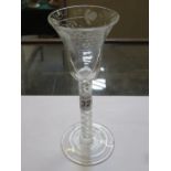 VICTORIAN ETCHED AIR TWIST CORDIAL GLASS
