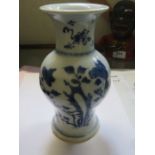 ORIENTAL BLUE AND WHITE CERAMIC VASE IN CASE