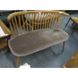 ERCOL STYLE LIGHT OAK SALON SETTEE