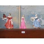 TWO ROYAL DOULTON FIGURES PLUS COALPORT FIGURE