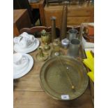 QUANTITY OF VARIOUS BRASSWARE AND PEWTER, ETC.